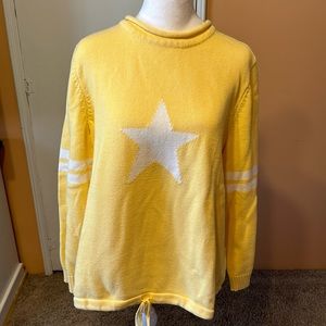 1X CJ Banks. Yellow Sweater with White.